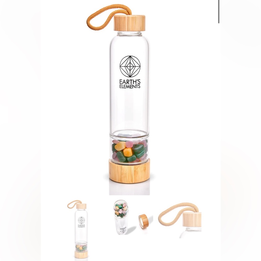 Earth Elements crystal water bottle NEW